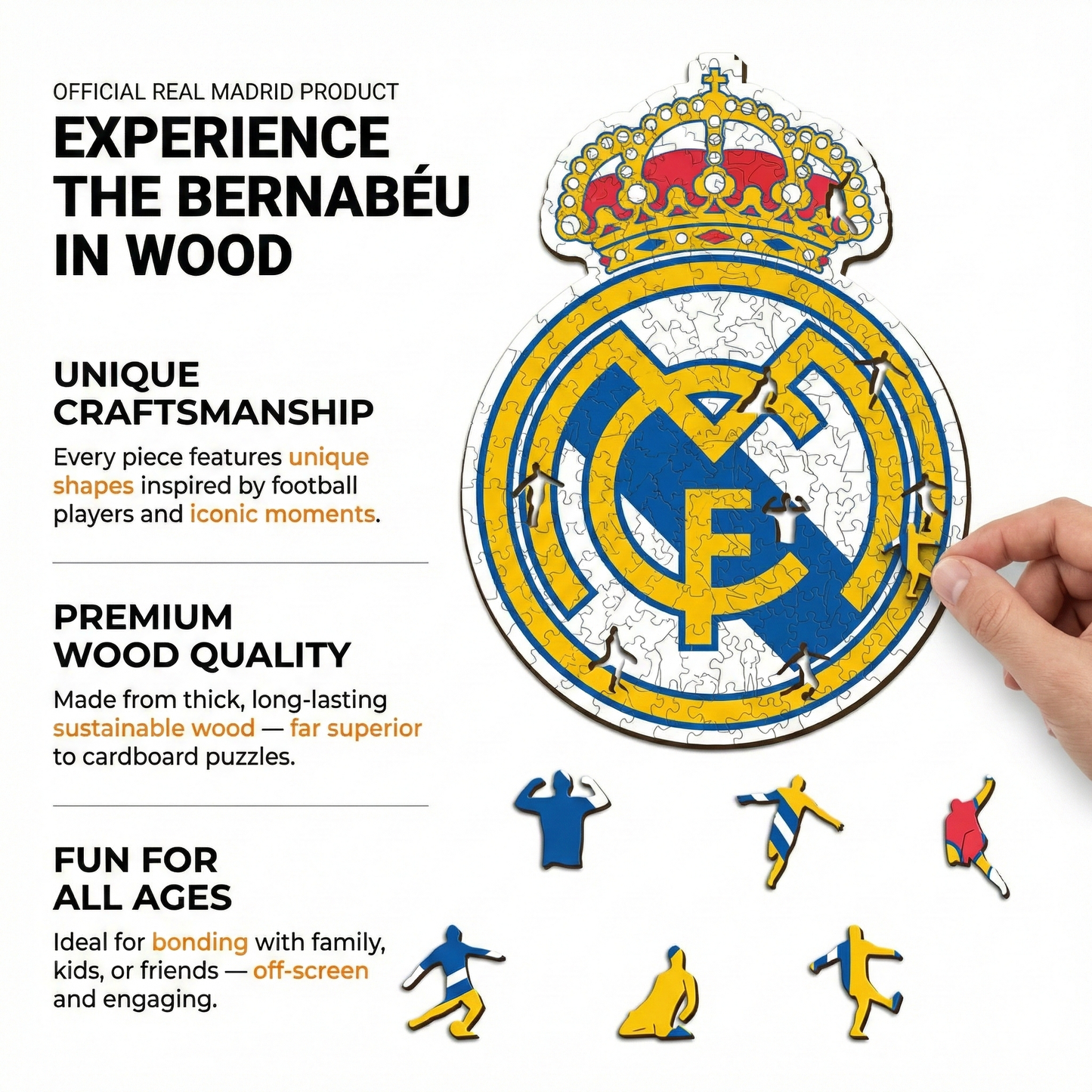 Real Madrid Logo - Wooden Puzzle