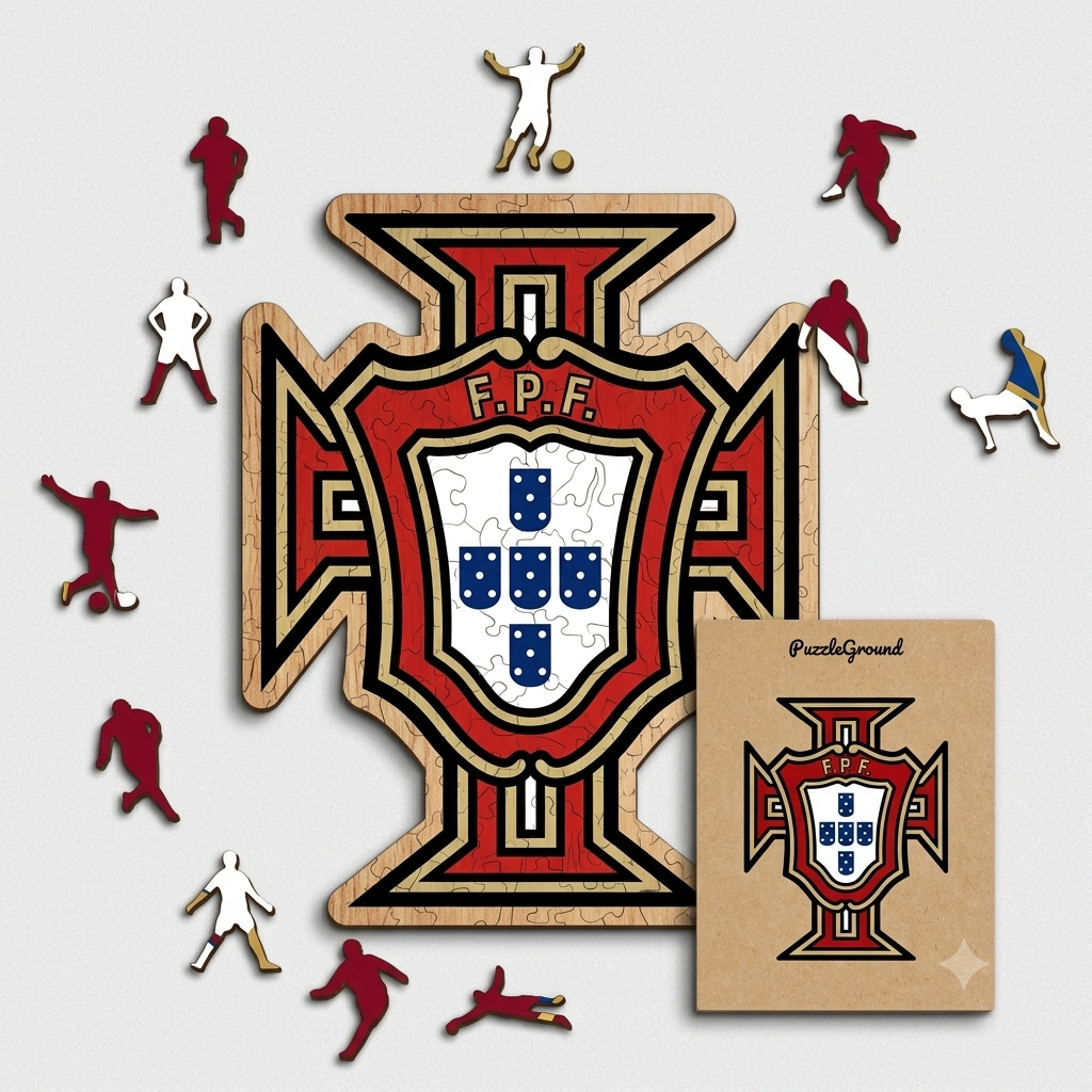 Portugal national team logo - wood puzzle