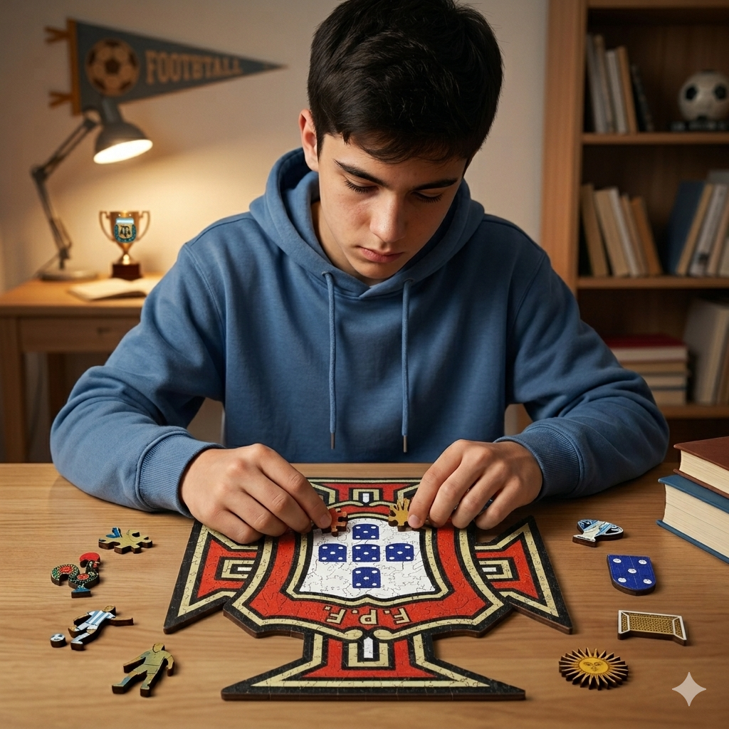 Portugal national team logo - wood puzzle