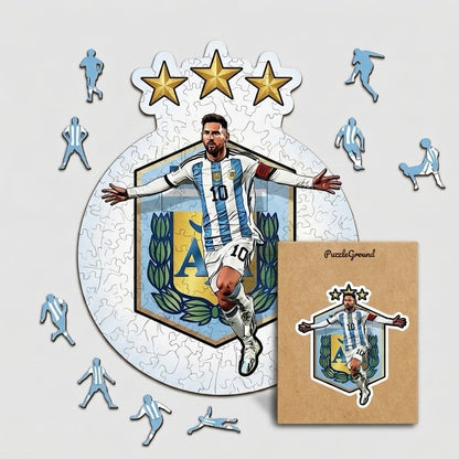 Lionel Messi in Argentina national team jersey - wooden puzzle